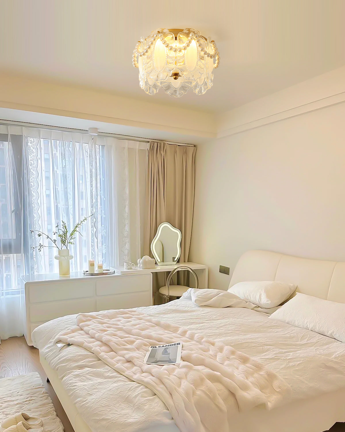 Crystal Petal Ceiling Light Fixture