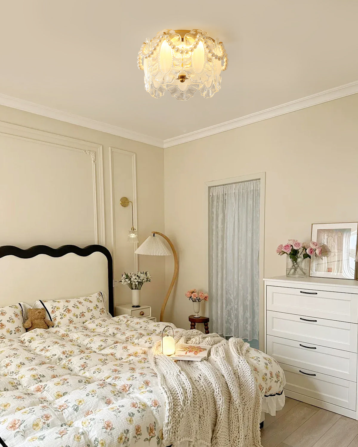 Crystal Petal Ceiling Light Fixture