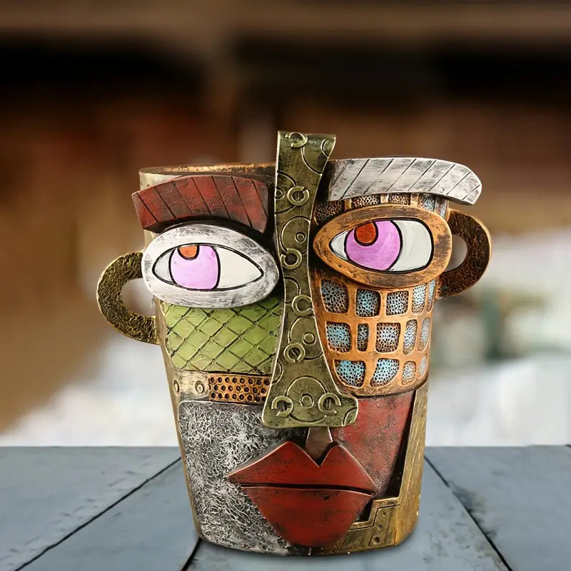 Abstract Face Picasso Ceramic Planter Pot