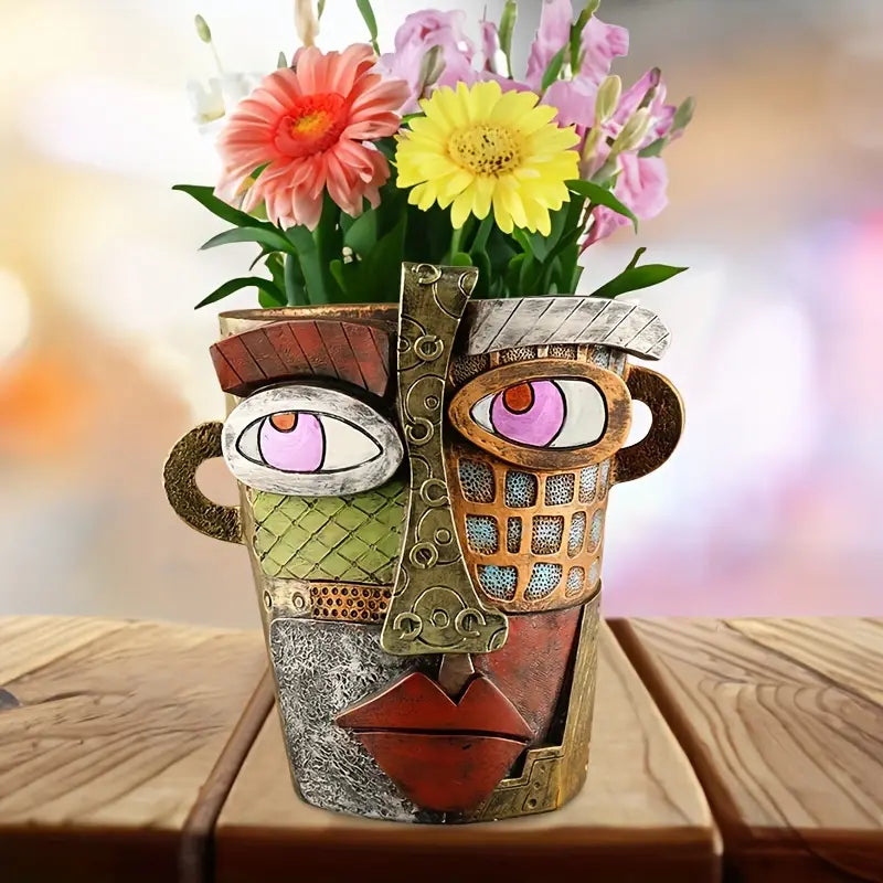 Abstract Face Picasso Ceramic Planter Pot