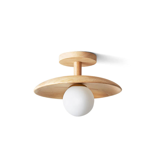 Wood Disc Flush Mount Ceiling Light