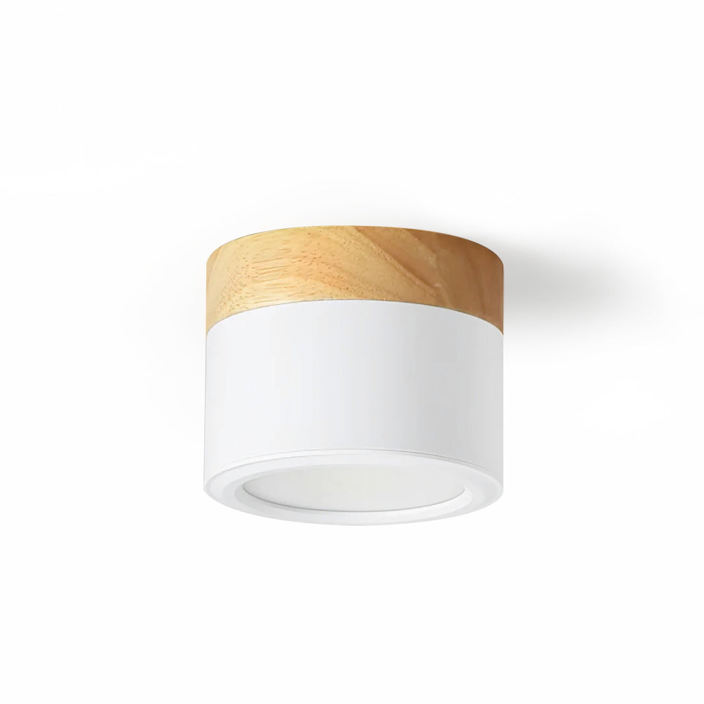 Wood Cylinder Ceiling Light