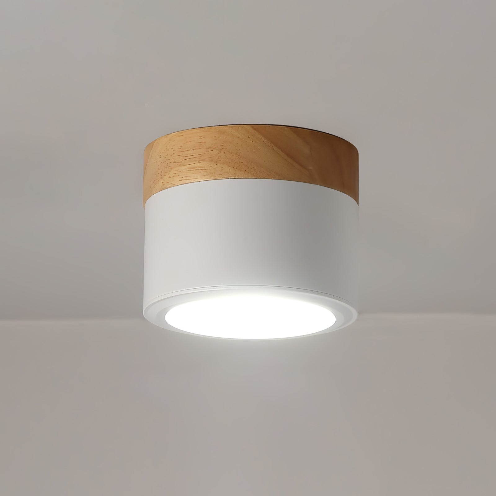 Wood Cylinder Ceiling Light