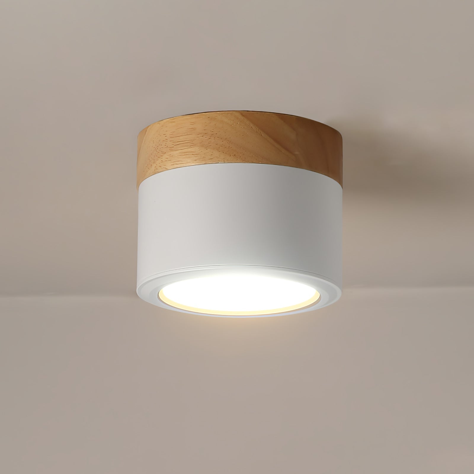 Wood Cylinder Ceiling Light