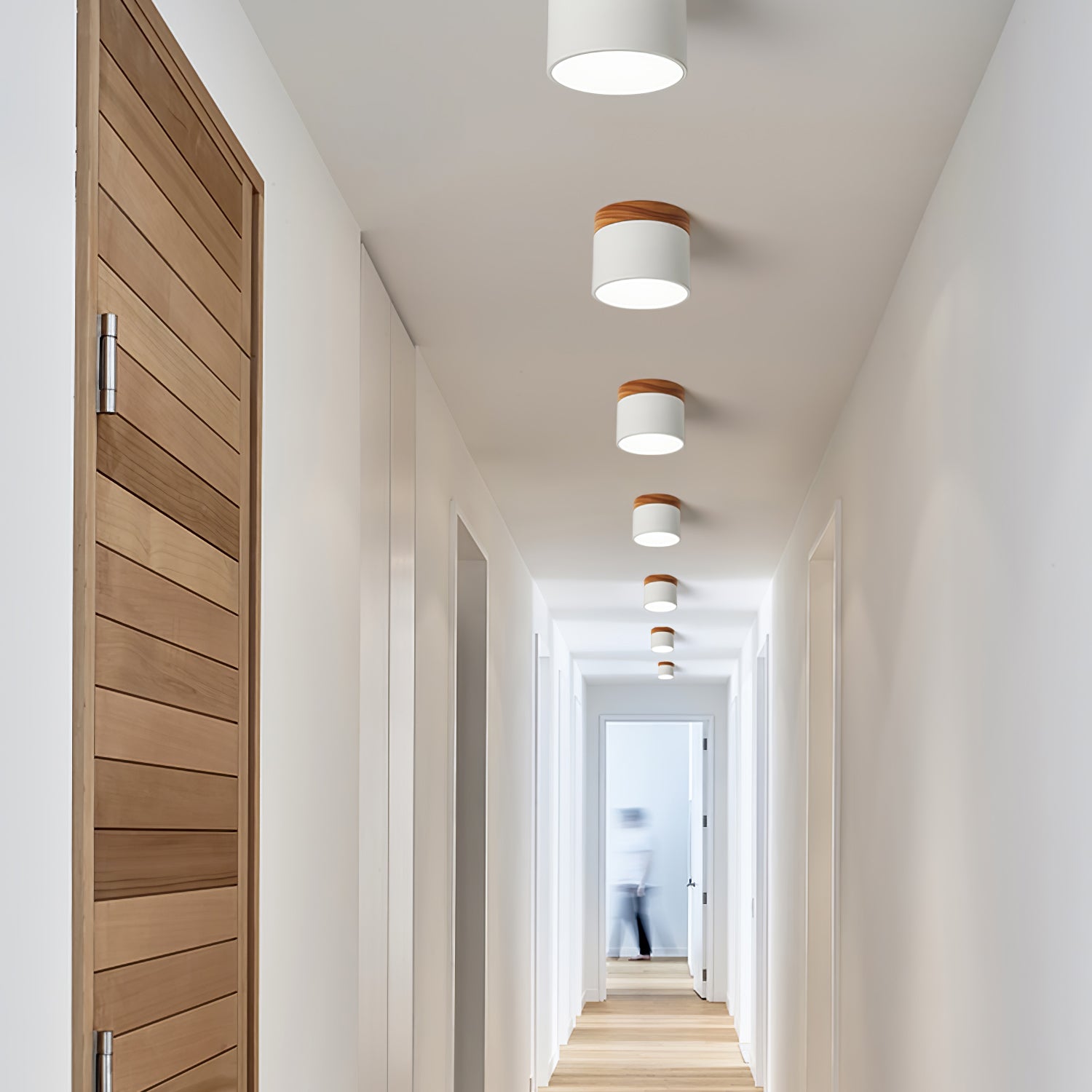 Wood Cylinder Ceiling Light