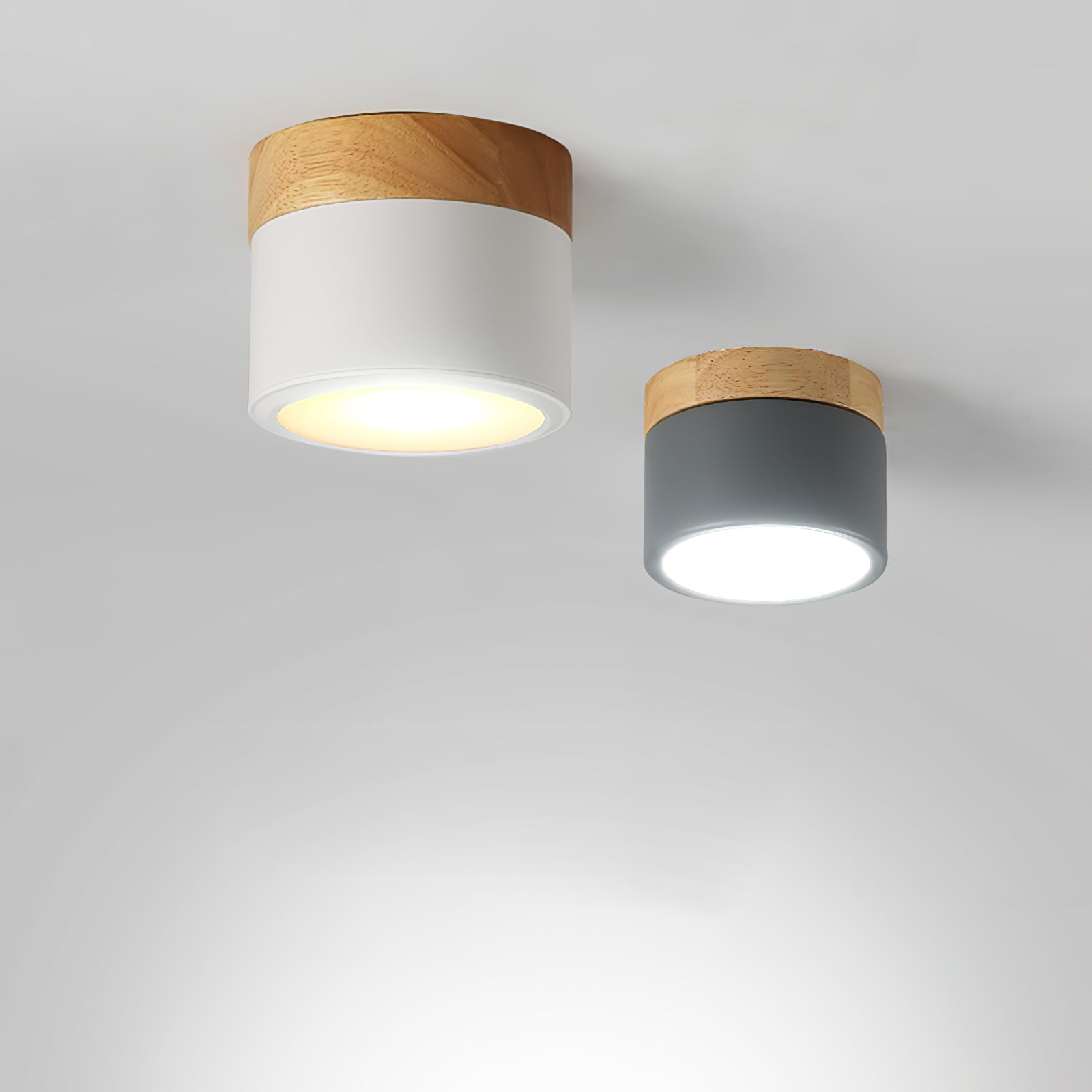 Wood Cylinder Ceiling Light