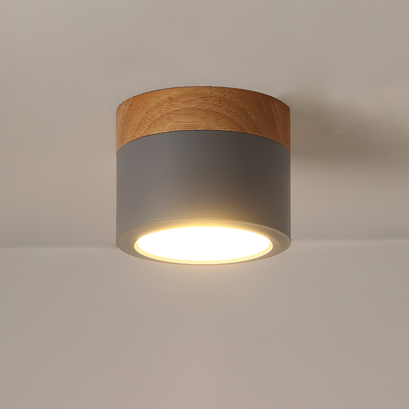 Wood Cylinder Ceiling Light