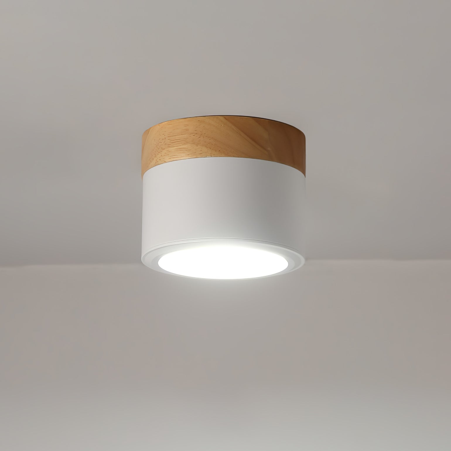 Wood Cylinder Ceiling Light