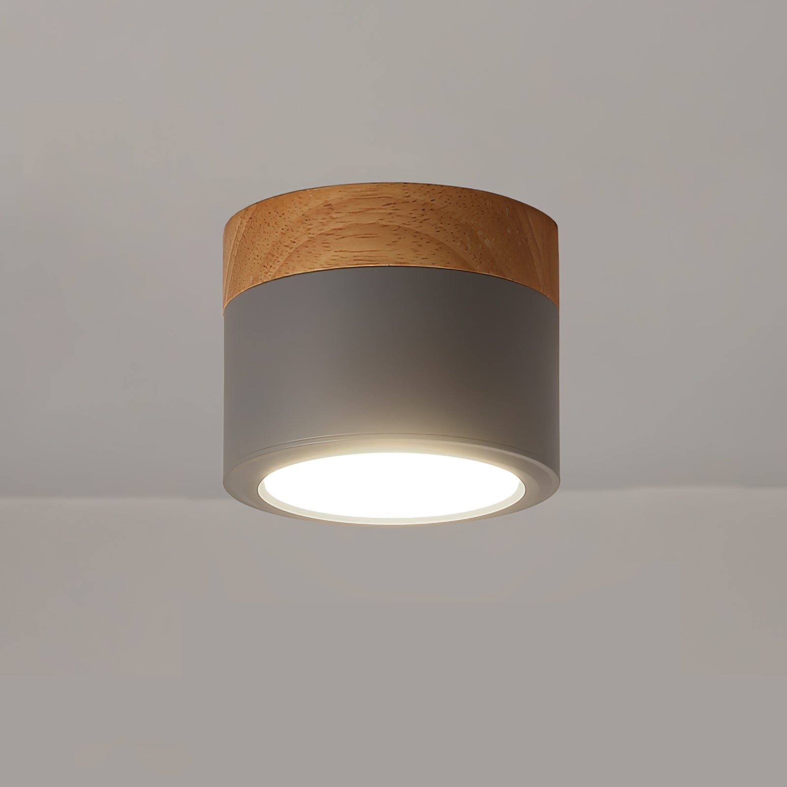Wood Cylinder Ceiling Light