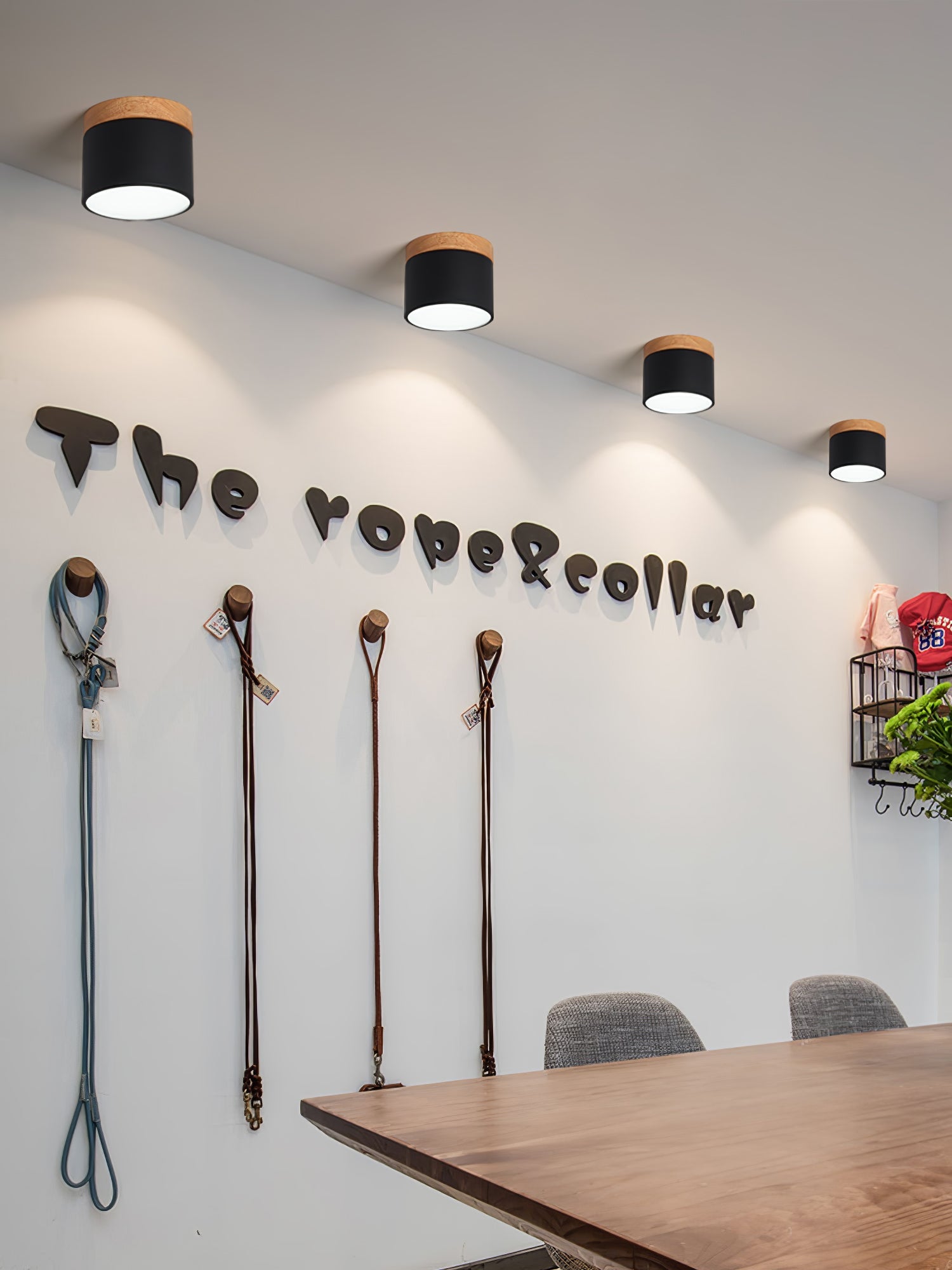 Wood Cylinder Ceiling Light