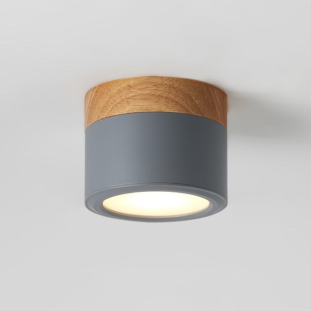 Wood Cylinder Ceiling Light
