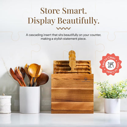 Puzzle Charcuterie Board | Wood 4 Piece Interlocking Set
