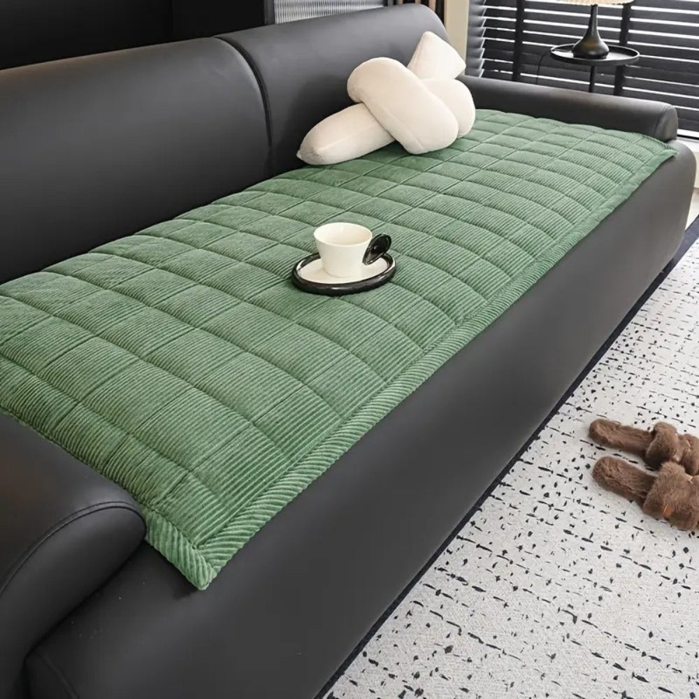 Textured Mat Couch Cover | Vertical Quilted Sofa Bedding