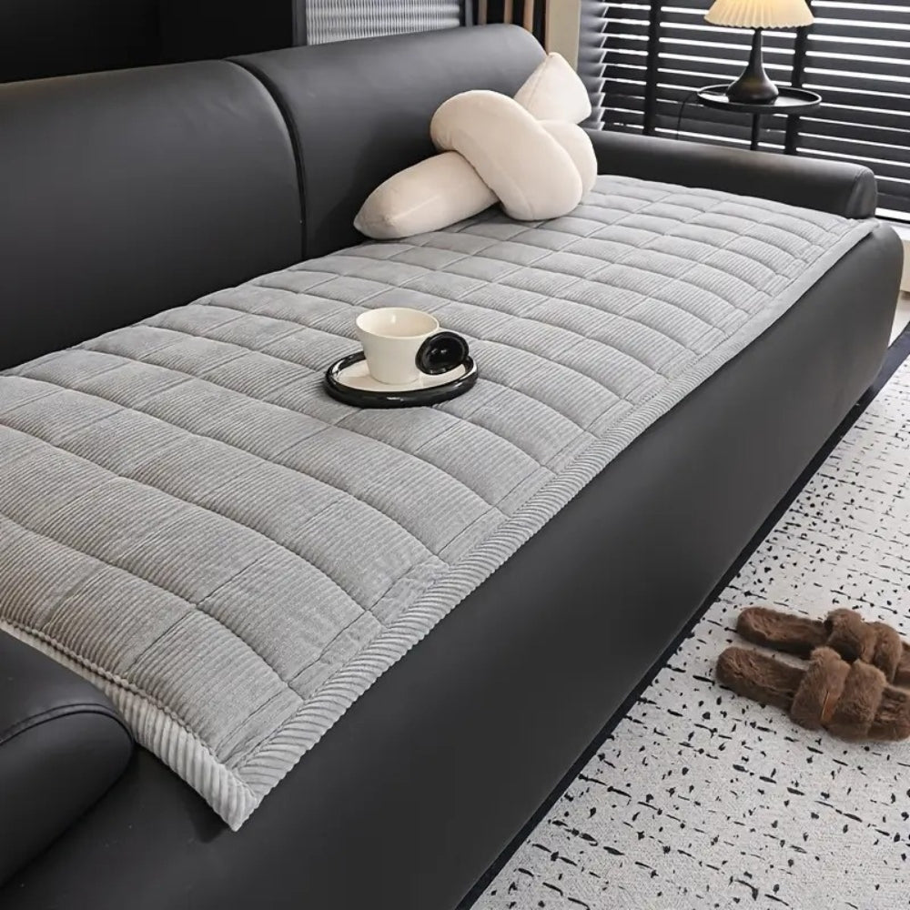 Textured Mat Couch Cover | Vertical Quilted Sofa Bedding