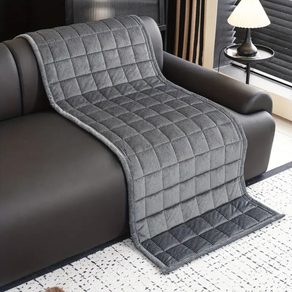Textured Mat Couch Cover | Vertical Quilted Sofa Bedding