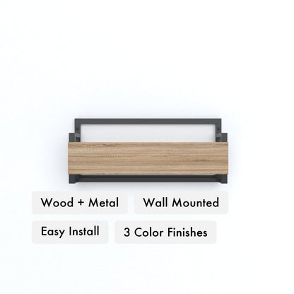 Wall Mounted Slipper Rack with Wooden Front key features: wood-and-metal construction, wall-mounted, easy install with anchors, three color finishes.