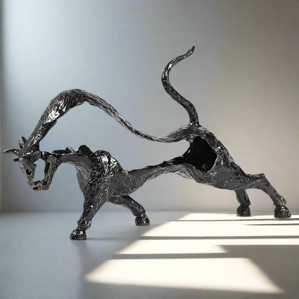 ArtZ® Modern Geometric Bull Sculpture Iron Bull Sculpture