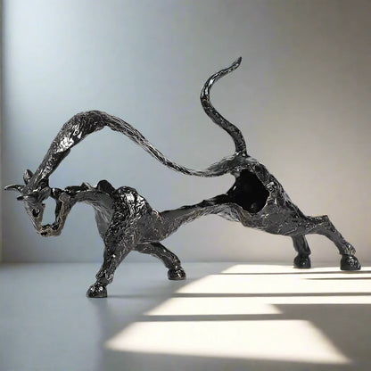 ArtZ® Modern Geometric Bull Sculpture Iron Bull Sculpture