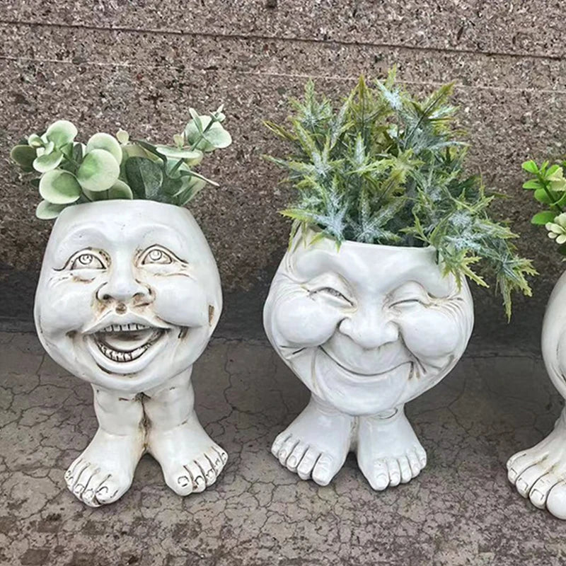 Face Head Planter Set