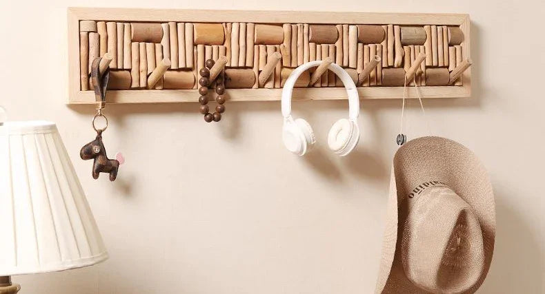 Wood Peg Rail Wall Coat Rack