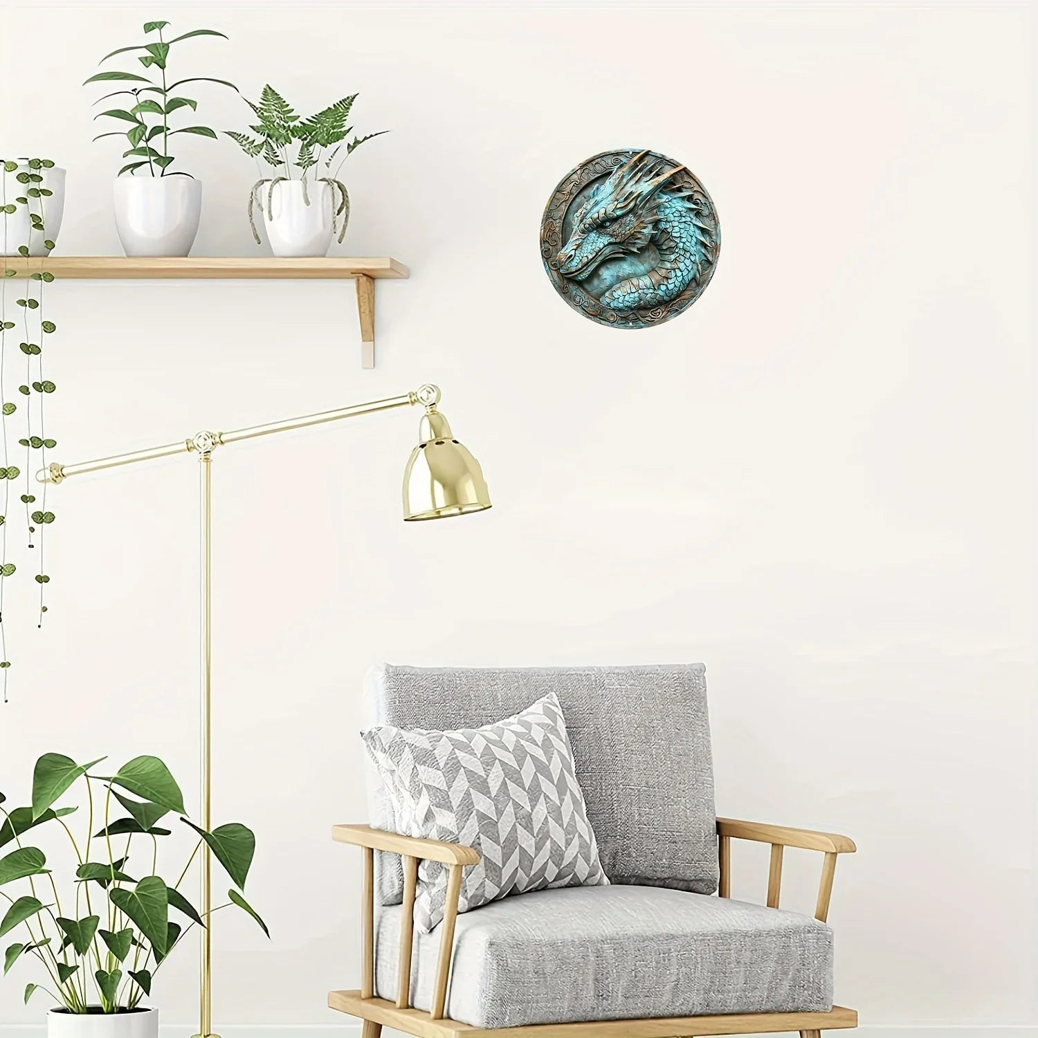 Khavareth Copperwyrm 2D Aluminum Dragon Wall Plaque