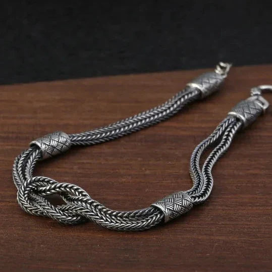 Wyrd Fate Knot Chain Bracelet – 925 Sterling Silver