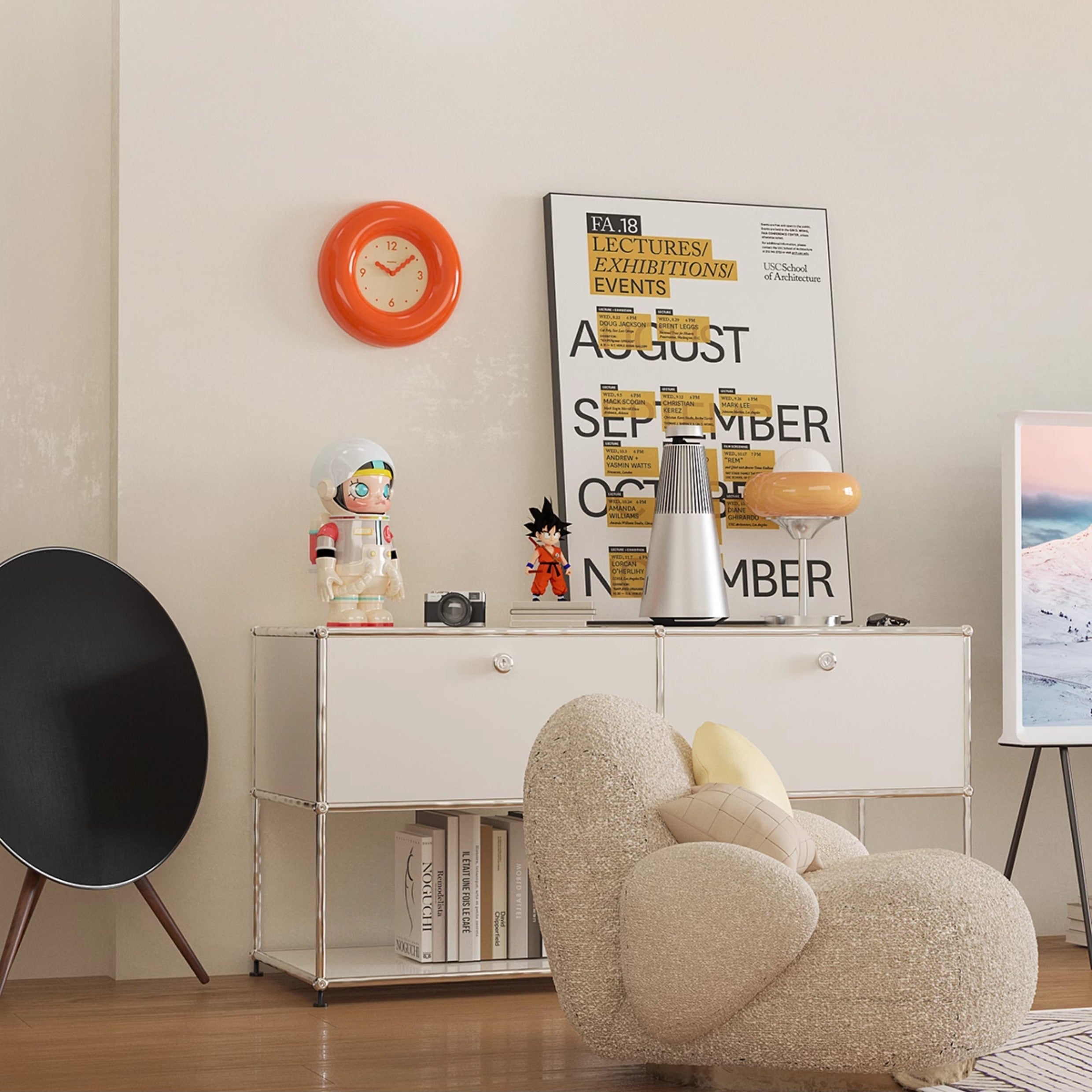 Red Pop Round Wall Clock