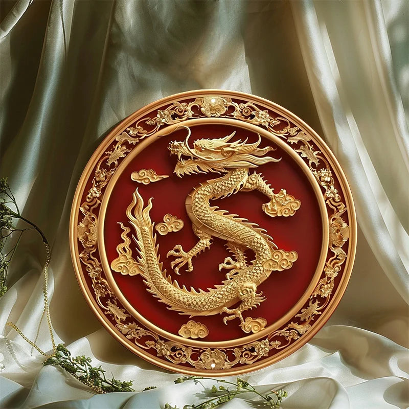 Fenglong’s Blessing 2D Aluminum Dragon Wall Plaque