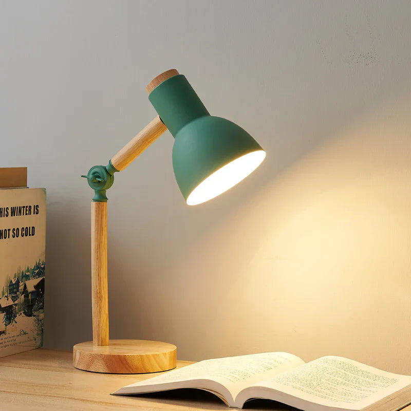 Scandinavian Wooden Desk Lamp | Adjustable Modern Table Light