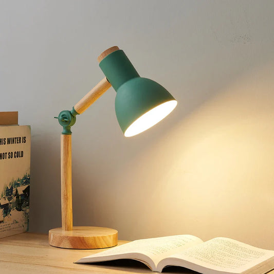 Scandinavian Wooden Desk Lamp | Adjustable Modern Table Light