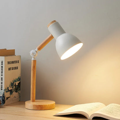 Scandinavian Wooden Desk Lamp | Adjustable Modern Table Light