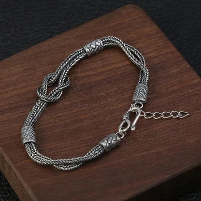 Wyrd Fate Knot Chain Bracelet – 925 Sterling Silver