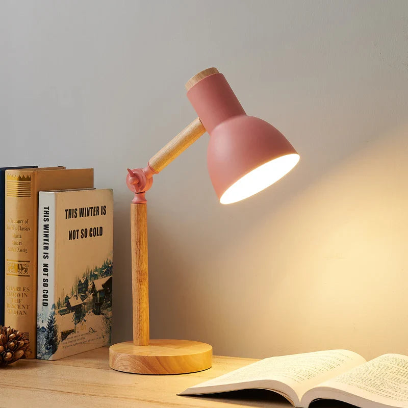 Scandinavian Wooden Desk Lamp | Adjustable Modern Table Light