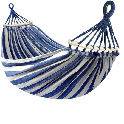 Double Canvas Hammock with Wooden Spreader Bars