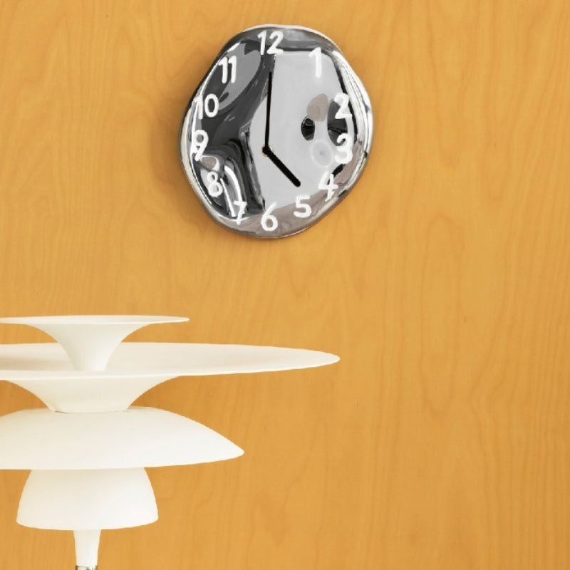 Distorted Numeral Art Wall Clock