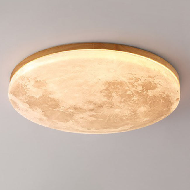 Moon-Style Round LED Flush Mount Ceiling Light
