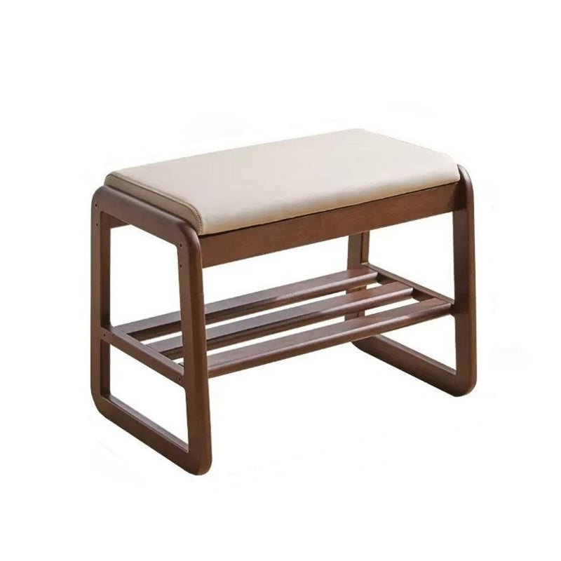 Shoe Bench with Shelf Solid Wood