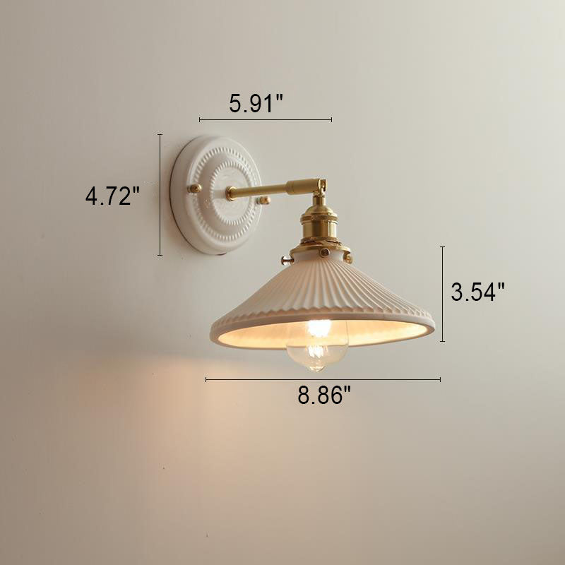 Japanese Ceramic Brass Wall Sconce