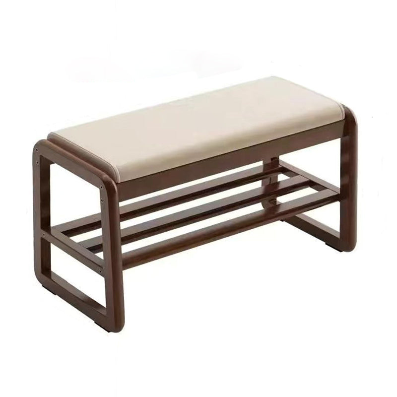 Shoe Bench with Shelf Solid Wood