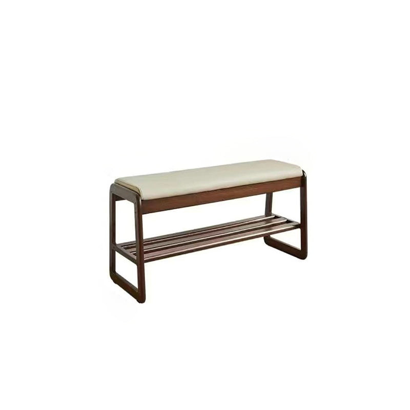 Shoe Bench with Shelf Solid Wood