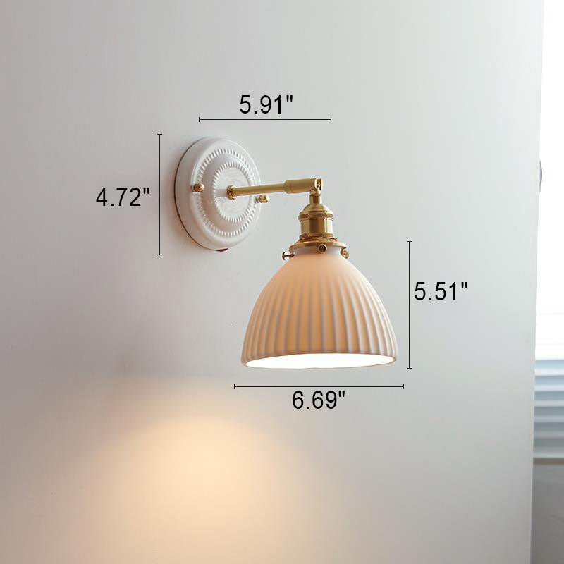 Japanese Ceramic Brass Wall Sconce