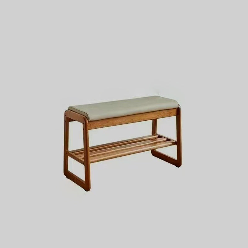 Shoe Bench with Shelf Solid Wood