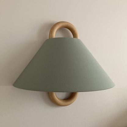 Pleated Solid Wood Half-Moon Wall Sconce