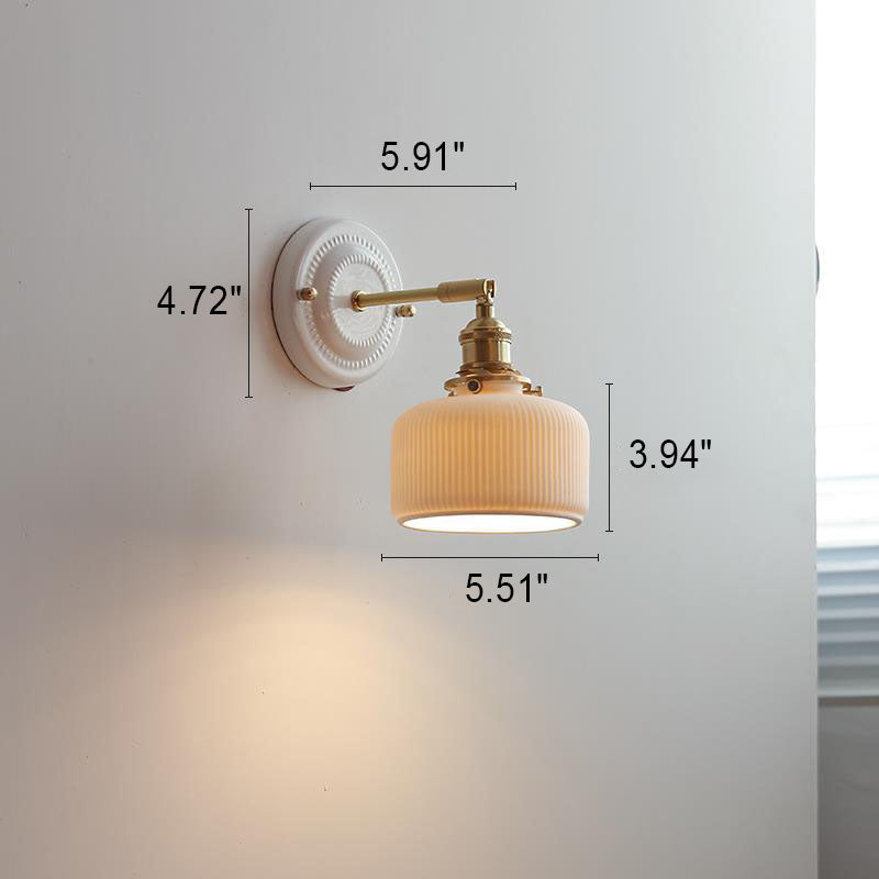 Japanese Ceramic Brass Wall Sconce