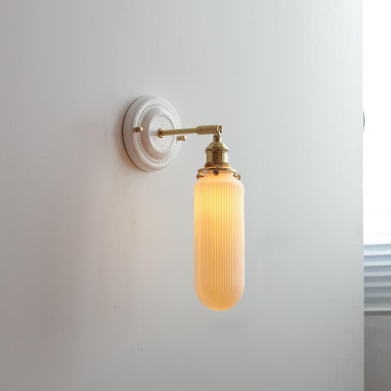 Japanese Ceramic Brass Wall Sconce