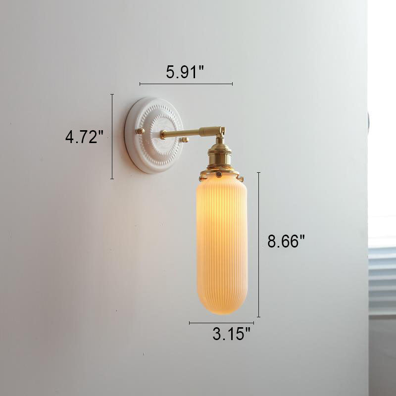 Japanese Ceramic Brass Wall Sconce