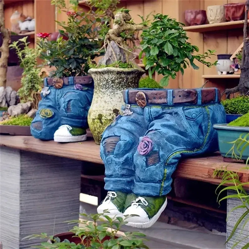 Denim Jeans Garden Planter