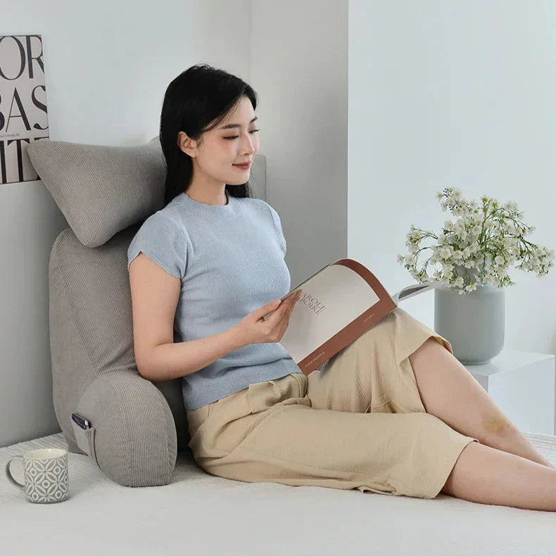 Corduroy Backrest Reading Pillow | Armrest Head Support