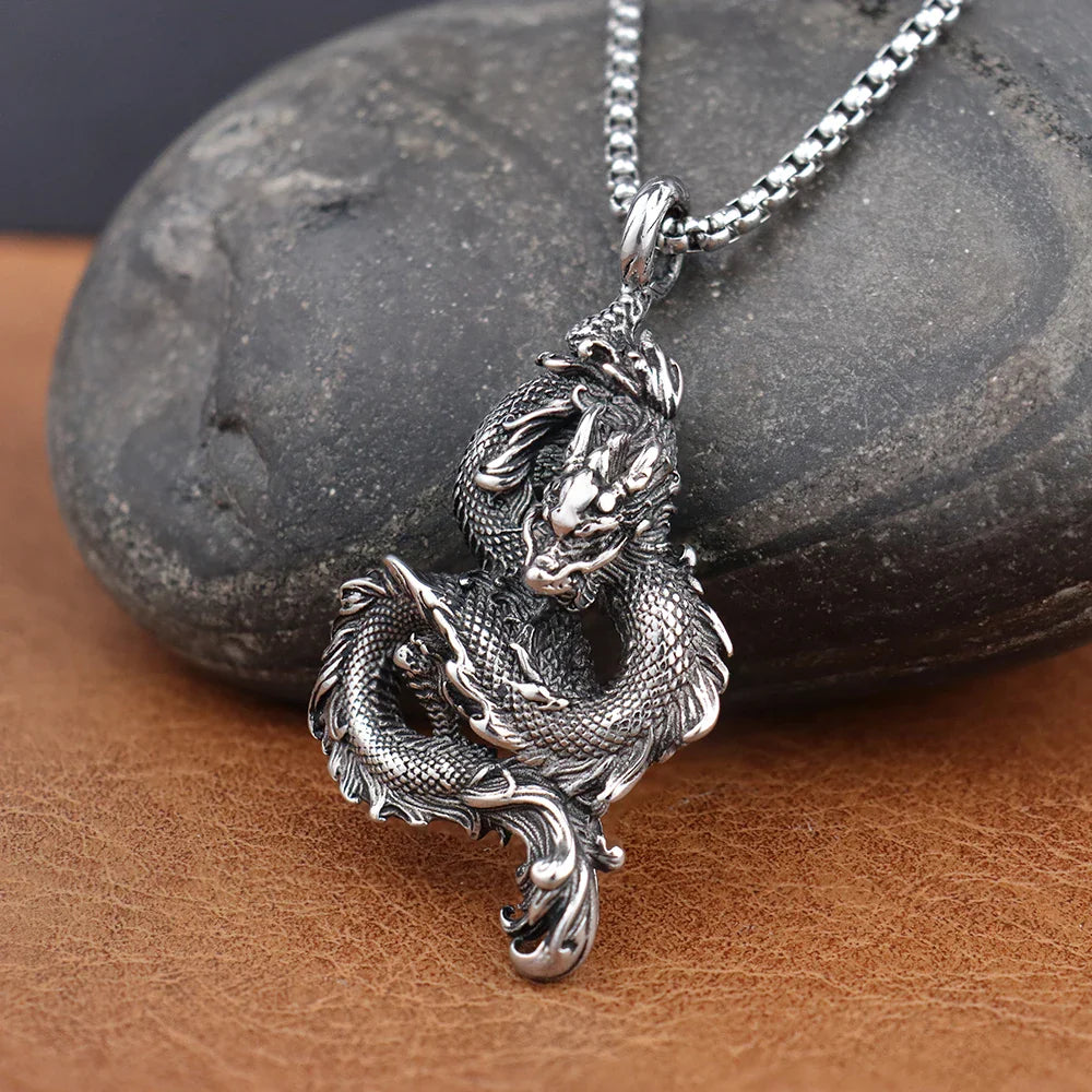 Drakhan Coil - Men’s Stainless Steel Dragon Necklace