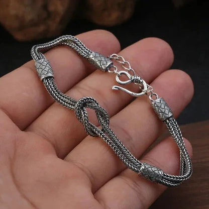 Wyrd Fate Knot Chain Bracelet – 925 Sterling Silver